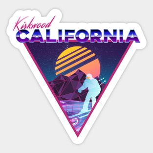 Retro Vaporwave Ski Mountain | Kirkwood California | Shirts, Stickers, and More! Sticker